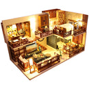 Cutebee DIY Dollhouse Kit Apartment Loft Wooden Miniature Doll Houses With Furniture LED Lights for Children Birthday Gift