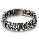 Fongten Vintage Punk Charms Link Chain Bracelet Stainless Steel Skull Snake Viking Dainty Cuff Bangle Men Jewelry