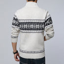 New Autumn Winter Men's Sweater Wool Men Mandarin Collar Solid Color Casual Sweater Men's Thick Fit Brand Knitted Cardigans