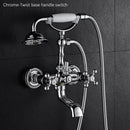 Luxury Crystal Handle Bathtub Gold Brass Faucet with Hand Shower Telephone Type Bath Faucets Sets Mixer Tap Wall Mounted EL8310G