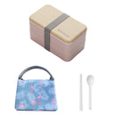 Microwave Double Layer Lunch Box Wooden Style Bento Box Portable Container Box BPA Free