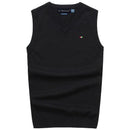 Good Quality Spring Autumn Men's Vest Sleeveless Sweaters Pullovers 100% Cotton Casual Knitted Vest Fashion Knitted Male Tops