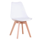 EGOONM Set of 4 Modern Dining Chair Inspired Solid Wood Plastic Padded Seat w/ Cushion Retro Style Kitchen Chair for Dining Room