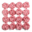 240PCS 5.5cm 2" Pearl Cluster Rhinestone Center Chiffon Hair Flower Hand Sewing Flower Boutique For Baby Headbands