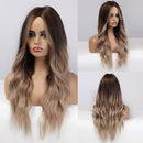 EASIHAIR Long Black Synthetic Wigs for Women Middle Part Wigs Natural Hair Wavy Wig Cosplay Heat Resistant Black Hair Wig