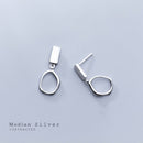 MODIAN Classic Irregular Oval Dangle Earring for Women Pure 925 Sterling Silver Simple Geometric Square Earring Fine Jewelry