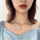 Silvology 十字玫瑰花项链女式 925 纯银优雅创意信仰吊坠项链浪漫珠宝礼品