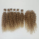 Noble Synthetic Hair Weave 16-20 inch 7Pieces/lot Afro Kinky Curly Hair Bundles With Closure African lace For Women hair Extensi