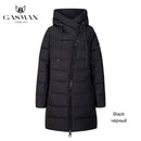 GASMAN 2022 长款羽绒冬装外套女加厚带帽派克大衣保暖女士品牌棉服冬季 M-180