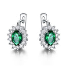 UMCHO Solid 925 Sterling Silver Gemstone Clip Earrings for Women Blue Sapphire Fine Jewelry Wedding Engagement Valentine&