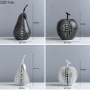 Fruit Abstract Statue Ornaments Simple Room Decor White Black Apple Pear Resin Figurine Desk Adornment Home Decoration Modern