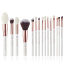 Jessup专业化妆刷套装15支 天然合成粉底细节眼影刷 珠光白 T222