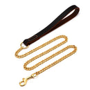 18K Gold Plated Dog Collar Stainless Steel Choke Dog Chain for German Shepherd Metal Leash Pet Accessories for Large Dogs 10A