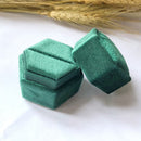 Hexagonal Velvet Ring Box Customized Single / Double Slot Wedding Engagement Ring Box Velvet Ring Storage Box Elegant Retro