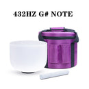 8英寸432hz/440hz磨砂石英水晶颂钵，带免费手提箱，脉轮CDEFGAB
