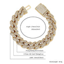 TOPGRILLZ 12MM/14MM Cuban Chain Bracelet With Box Clasp Gold Plated Micro Pave Iced Out Cubic Zirconia Hip Hop Jewelry For Gift