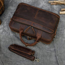 MAHEU Men Briefcase Genuine Leather Laptop Bag 15.6" PC Doctor Lawyer Computer Bag Cowhide Male Briefcase Cow Leather Men Bag
