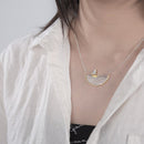 Lotus Fun Real 925 Sterling Silver Handmade Designer Fine Jewelry Creative Gold Sailboat Necklace for Women Acessorio Collier