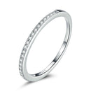 WOSTU Simple Rings 100% 925 Sterling Silver Shimmering Wish Stackable Ring For Women Wedding Original Fashion Jewelry Gift