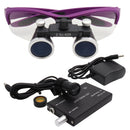 Dental Loupes Dental Magnifier Dental Lab Medical Loupes Magnification Binocular 2.5/3.5x420 Headlight Headlamp 5W Set Metal Box