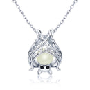 925 Sterling Silver Accessories Glowing Bat Necklaces Luminous Animal Pendant Chains For Women 2022 Halloween Fine Jewelry Gift