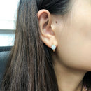 D Color 2.0ctw 6.5mm Round Excellent Cut Moissanite Engagement Earring Hoop Earring Solid Real 18k Yellow Gold For Women