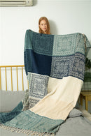 Mediterranean American chenille sofa cushion Colorful Bohemian Chenille Plaids Sofa Large Cobertor Blanket With Tassel