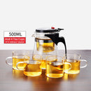 Tea Pots Heat Resistant Glass Tea Pot Tea Infuser Chinese Kung Fu Tea Set Kettle Coffee Glass Maker Convenient Office Tea Sets