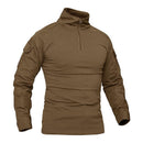 MAGCOMSEN Men's Army Combat Long Sleeve T Shirt Tactical Military Hunting 1/4 Zipper T-Shirt Outdoor Hiking Adventure Tee Shirts
