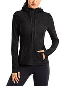 Sportswear Woman'S Sports Jacket Women'S Matte Brushed Full Zip Up Hoodie Coats Outerwear Hooded Workout Sports Jackets Pockets