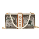 Stack of Cash Women Diamond Money Dinner Purses and Handbags Evening Clutch Bags for Female Chain Luxury Wedding Flaps Totes