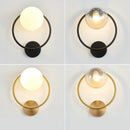 Post-modern Simple Interior Wall Lamp Glass Bedroom Light luxury Round Corridor Stair Nordic Led Wall Lights Fixture Black Gold