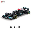 Bburago 1:43 2021 F1 梅赛德斯-AMG W12 44号 汉密尔顿 77号 博塔斯 F1模拟合金超级玩具车模型