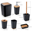 smartloc 6 pieces Plastic Bathroom Accessories Set Toothbrush Holder Toothpaste Dispenser Case Soap Box Toilet Shower Storage