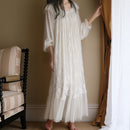 Hanxiuju Vintage Embroidery White Lace Women&