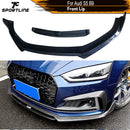 碳纤维/玻璃钢汽车前保险杠唇扰流板分离器适用于奥迪 A5 Sline S5 B9 轿车双门跑车 2017 - 2019 前唇保险杠