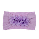 Nishine Soft Stretch Satin Rose Flower Baby Headband Newborn Knot Wide Nylon Headwraps Turban Girls Headwear Kids Photo Props