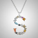 ANDYWEN 925 Sterling Silver 26 Letters Gold Initial  A B Pendant Necklace Thin Long Chain Adjustable Mini P G CZ Jewelry