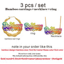 BeHoney Fashion Simple Personality Acrylic Custom Name bamboo Earrings Cartoons rainbow Name Necklace  Jewelry Christmas Gift C4
