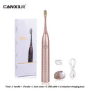 CANDOUR CD-5168 声波电动牙刷 可充电牙刷 IPX8 级防水 15 种模式 USB 充电器 替换刷头套装