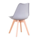 EGOONM Set of 4 Modern Dining Chair Inspired Solid Wood Plastic Padded Seat w/ Cushion Retro Style Kitchen Chair for Dining Room