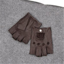 Genuine Leather Half Finger Gloves Men Summer Breathable Driving Semi-Finger Male Sheepskin Glove Non-Slip Fitness JT9006