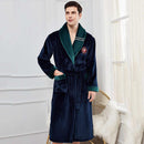 Winter Warm Couple Flannel Robe Sleepwear Loose Casual Kimono Bathrobe Gown Thick Coral Fleece Women Nightwear Nightgown 3XL