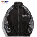 High Street Jacket Men Cashew Letter Print Reflective Windbreaker jacket Spring 2021 Patchwork Men's Bomber Jacket Couples