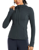Sportswear Woman'S Sports Jacket Women'S Matte Brushed Full Zip Up Hoodie Coats Outerwear Hooded Workout Sports Jackets Pockets