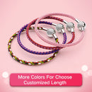 ATHENAIE Colorful Wire Charms Bracelet with 925 Sterling Silver CZ Love Heart Clasp for Women Fit Charm Beads DIY Gift
