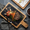 Nordic Golden Marble Texture Plate Ceramic Home Round Western Steak Dish Dessert Plate Square Tray Kitchen Cutlery Tray