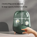 德尔玛 5L 加湿器 透明玻璃外观 2档调节 香薰扩散器 带水过滤 适用于家庭