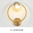 Post-modern Simple Interior Wall Lamp Glass Bedroom Light luxury Round Corridor Stair Nordic Led Wall Lights Fixture Black Gold