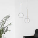 Modern minimalist pendant lights restaurant creative bedroom bedside bar gradient golden glass ball pendant light